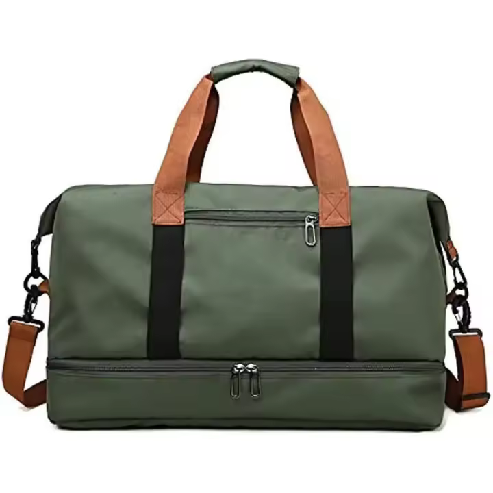Bolsas deportivas y bolsas de viaje para hombres y mujeres, con zapatos y compartimentos húmedos, bolsas de viaje de gran capacidad, bolsas de fitness ligeras e impermeables, tela Oxford de alta densidad para viajes - 1