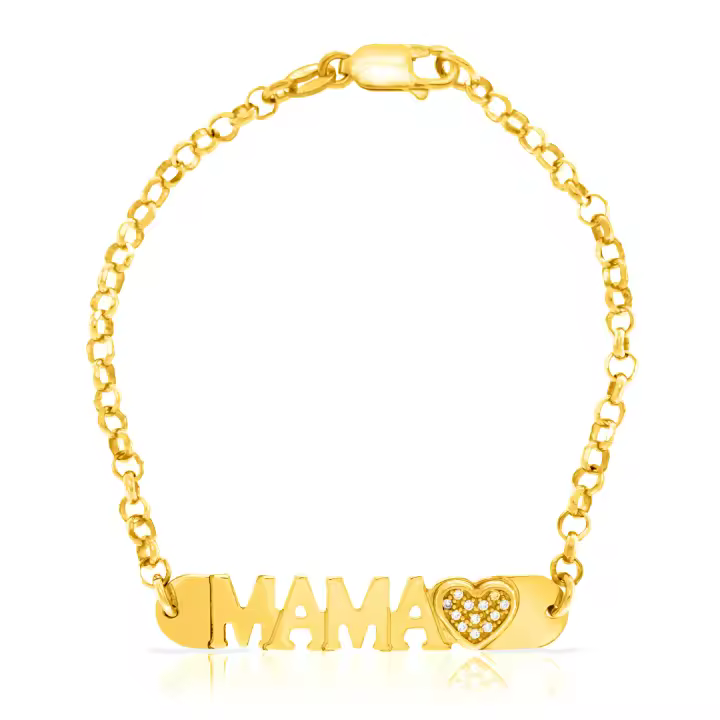 FIRENZE SILVER Pulsera de Plata de Ley 925 con inserción de colgante MAMA18 Cm. - 1