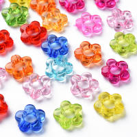 100pcs De Contornos De Flores En Acrílico Transparentes 13x13x4mm Agujero: 2.5mm Medida Interna: 5mm Para Manualidades Y Joyería - details 0