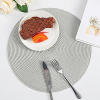 Juego de 6 manteles individuales redondos, resistentes al calor, tejidos clásicos, redondos de 13.5 pulgadas de diámetro, para mesa de cocina, gris - details 0