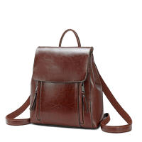Mochila De Cuero Genuino Para Mujer Bolsa De Hombro Cruzada Estilo Escolar Con Capacidad Para Portátil Bolsas Mensajeras - details 5