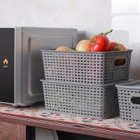 Cestas De Almacenamiento Modernas De Plástico Con Tapa Plegables Y Multifuncionales Para Escritorio De Oficina Dormitorio Clase Organización De Contenedores - details 5
