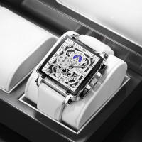 Reloj De Cuarzo Deportivo LIGE Para Hombres Con Correa De Silicona Y Dial Cuadrado Resistente Al Agua Y Al Choque Con Fechas Y Fase Lunar - details 13