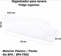 Cajas de almacenaje para Nevera y congelador (Set 2unidades) portalatas 35x13x10cm Organizador de latas para frigorífico Organizador Nevera Transparente Envases de plástico para Alimentos Fabricado en España - details 3