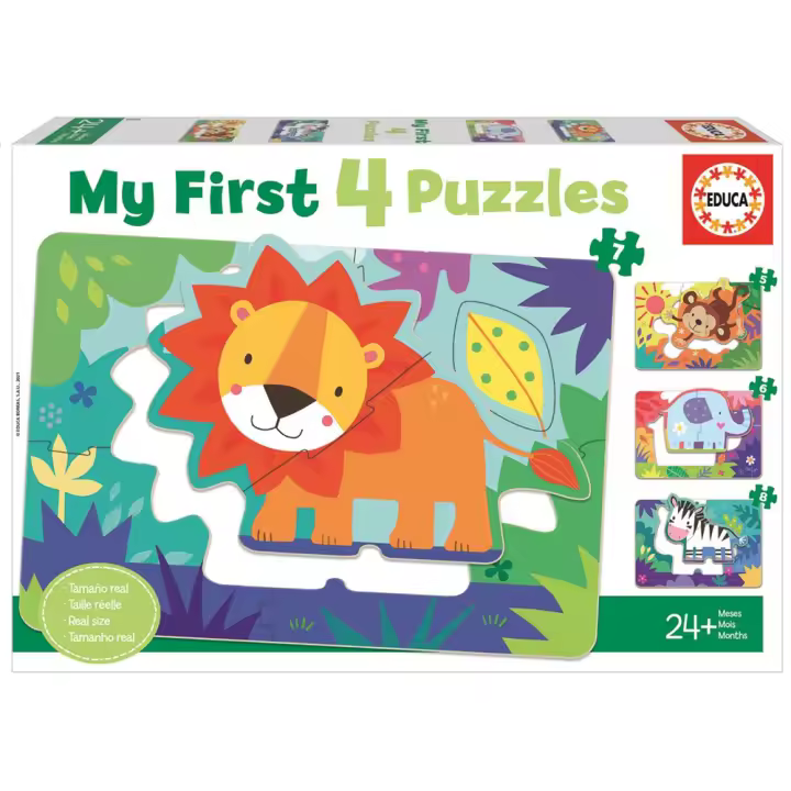 Puzzles progresivos 5-6-7-8 piezas Animales De La Selva "My First Puzzles" (Educa 18897) - 1