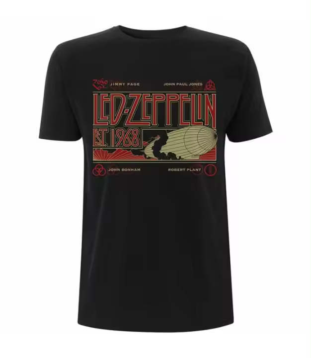 Led Zeppelin: Zeppelin & Smoke Camiseta Oficial RockOff LZTS14MB - 1