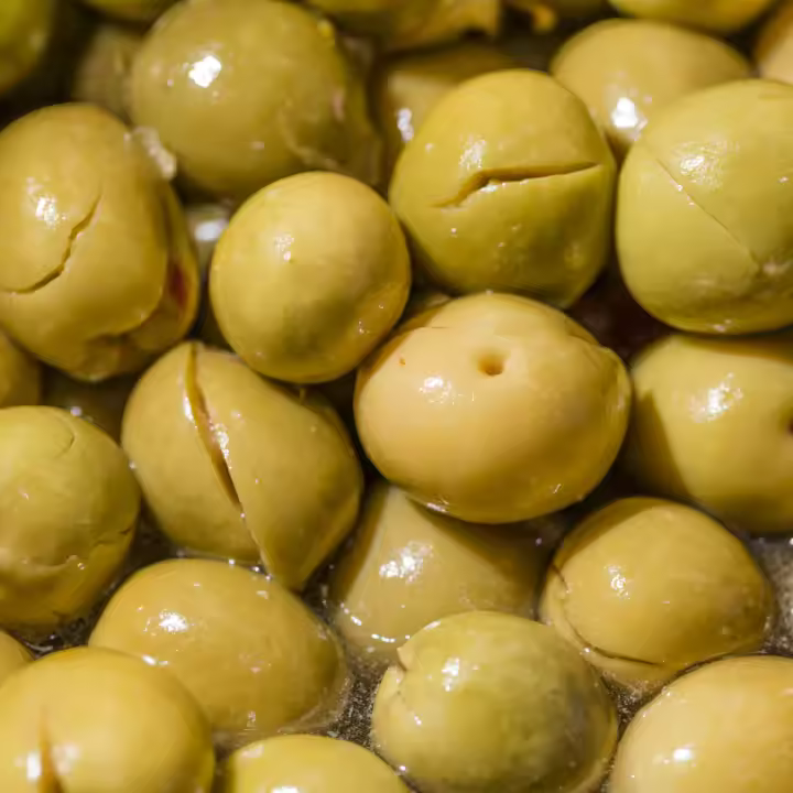 Aceitunas partidas Hojiblanca PEREZSOL 3 KG (2.2 KG ESC)  LA FLOR DE MALAGA  Aperitivos - 1
