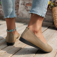 Zapatillas De Ballet Planas Para Mujer Confortables De Tejido Casual Slip on Oficina Barco Talla Grande Mocasines Redondas - details 16
