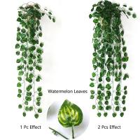 Guirnalda De Iva Artificial Hojas Verdes Falsas Plantas Colgantes Decoración Para Hogar Fiesta Boda Origin Zhejiang China - details 18
