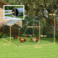 PawHut Gallinero para Exterior Gallinero de Acero Galvanizado con Cubierta Anti-UV e Impermeable Jaula para 5-8 Gallinas Plata - details 1