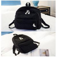 Mochila De Corduroy Para Mujer Diseño Escolar Con Rayas Bolsa De Viaje Para Adolescentes Mochila Deportiva Con Manijas Suaves Cierre De Cremallera - details 13