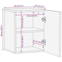 vidaXL Mueble de baño de pared de madera maciza mango negro 38x33x48cm - details 7