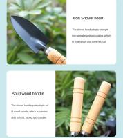 Mini Shovel De Jardín Herramienta Multifuncional De Acero Inoxidable Con Mango De Madera Para Rascar Y Aclarar La Tierra - details 8
