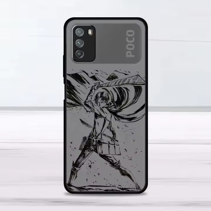 Funda De Teléfono Anime Attack on Titan Para Xiaomi Poco M3 F3 C40 X4 pro X3 NFC M5s X4 GT X3 pro X5 pro M5 Antigolpes Y Resistente a Arañazos Negro Suave Transparente Matte - 1