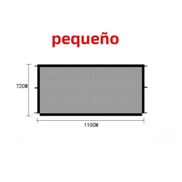 Valla Para Perros Con 4 Gancho Protección De Barriada Para Mascotas Malla Transpirable Plegable Sin Perforar Negro Valla De Seguridad Para Gatos - 1