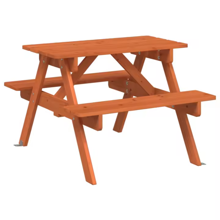 Mesa de picnics para 4 Niños Agujero para Sombrilla Madera AbEto - 1
