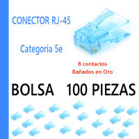 Conector RJ45 Categoría 5e. Baño de Oro. Bolsa 100 Unidades de RJ-45. TRICOM - details 0