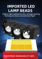 Spotlight LED Para Motocicleta Doble Color Bajo/Alto Faros Antiniebla Para Coches Camiones SUV UTV 12V 24V Mini Lente Faro De Conducción - details 3