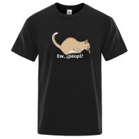 Camiseta Hombre Divertida Vómito Gato Estilo Hip Hop Calidad Superior Algodón Camiseta Casual Manga Corta Primavera Otoño Invierno - details 0