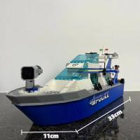 Bloques De Construcción Compatible MOC Sets Serie Ciudad Patrulla Policial Barco Flotante Juguetes Para Niños Regalo Material ABS Tamaño Pequeño - details 5