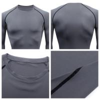 Camiseta De Gimnasio Para Hombre Dry Fit Alta Calidad MMA Fitness Running Compresión Transpirable Rashguard Primera Capa Deportiva - details 6