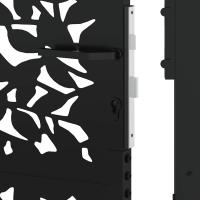 vidaXL Puerta de jardín diseño de hoja de acero negra 105x130 cm - details 6