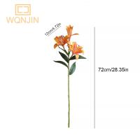 Decoración De Hogar 3D Impresión PVC Lirio Artificial Bouquet De 3 Cabezas Simulación De Flor Para Bodas Y Arrangements Internos - details 5
