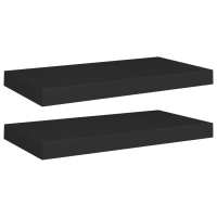 vidaXL Estantes flotantes de pared 2 uds MDF 50x23x3,8 cm Blanco brillante, negro brillante, gris brillante Mueble Almacenaje Estantería para Oficina, Estudio, Dormitorio Estantería/Librería/ mueble de Almacenamiento - details 0