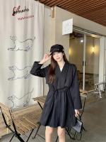 Abrigo De Trench Elegante Para Mujer plus Talla Primavera/Otoño Con Cierre De Cordón Estilo Coreano Casual Versátil Con Bolsillos - details 15