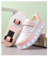 Zapatillas De Rodilleras Para Niños Y Niñas Con Luces LED Rosa Moda Zapatos Rollers Para Niños Y Niñas Transpirables De Cuero Con Almohadilla De Algodón Para Todas Las Estaciones - details 16
