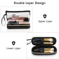 Bolsa de cosméticos transparente, multifuncional, de gran capacidad, de PVC, para guardar cosméticos, portátil, de viaje, con separación de ropa seca y húmeda. - details 4