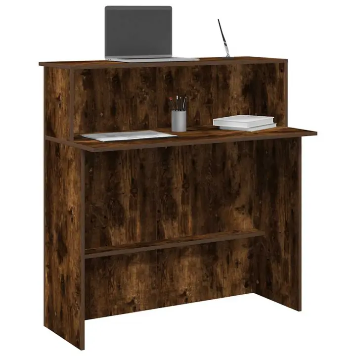 vidaXL Mostrador de recepción 100x50x103,5 cm en color Roble ahumado/Roble artisan/Roble Sonoma y más - 1