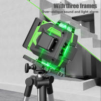 Nivel Láser 4D 16 Líneas Línea Verde Autonivelante 360 Horizontal Y Vertical Nivel Láser Profesional Construcción Mini Nivel Láser Con 2 Baterías - details 8