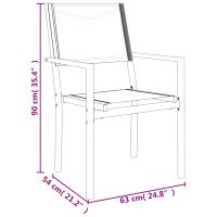 vidaXL Juego de comedor para jardín 3 piezas acero y textilene negro - details 5
