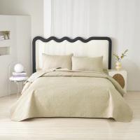 Colcha Liso Premium 6 Colores Neutros - Gris, Blanco, Beige, Verde, Azul y Rosa | Tallas Exactas 90, 105, 135 y 150 cm | Incluye 1-2 Fundas de Almohada Minimalistas | - details 2