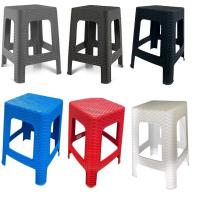 Maxia Market Taburete Silla de plástico Estilo Rattan vario colores, Banco Asiento Cuadrado, Muebles de exterior Sillas de jardín - details 0