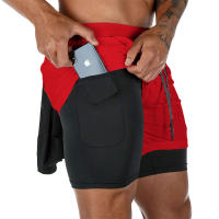 Shorts De Fitness Para Hombre Doble Capa 2 En 1 Deporte Entrenamiento En El Gimnasio Quick Dry Running Verano Shorts Casual - details 1