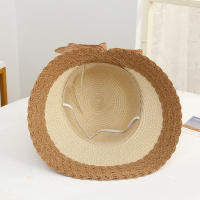 Sombrero De Paja Para Mujer Estilo Moderno Protección Solar Gran Alas Sombrero Casual De Playa Vacaciones Al Aire Libre - details 3