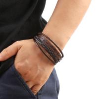 Pulsera De Cuero Para Hombre 2023 Nuevo Logo Cruzado Vintage Hecha a Mano Hip-Hop Punk Joyería De Mano Regalos Dropshipping - details 7