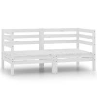 vidaXL Sofás de esquina de jardín 2 uds madera maciza de pino en color Negro/Gris/Blanco y más - details 2