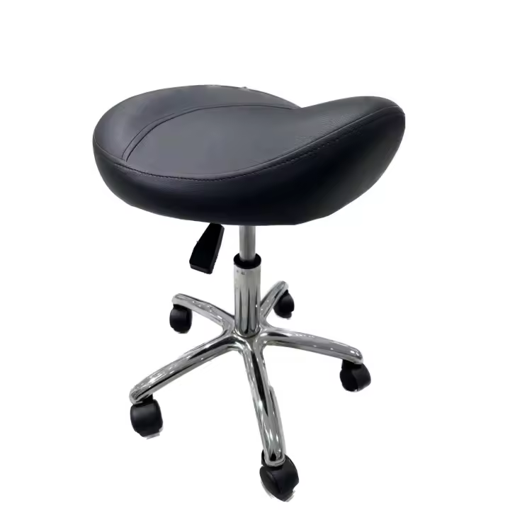 TABURETE DE PELUQUERIA,SILLA DE PELUQUERIA,ASIENTO DE MATERIAL CUERO SINTETICO Y DISEÑO ERGONOMICO,ALTURA REGULABLE,GIRATORIO Y BASE ESTABLE CON 5 RUEDAS,TABURETE TRABAJO PARA COSMETICA ,DENTISTA, MANICURA  Y PEDICURA - 1