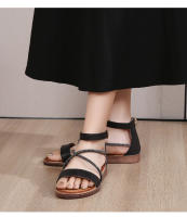CA Zapatos de playa de una sola tira para mujer en pleno verano 2025, nuevos zapatos de alta gama con diamantes de imitación, punta abierta, tacón plano de alta gama, versión ancha, zapatos con elementos romanos, sandalias para mujer - details 28
