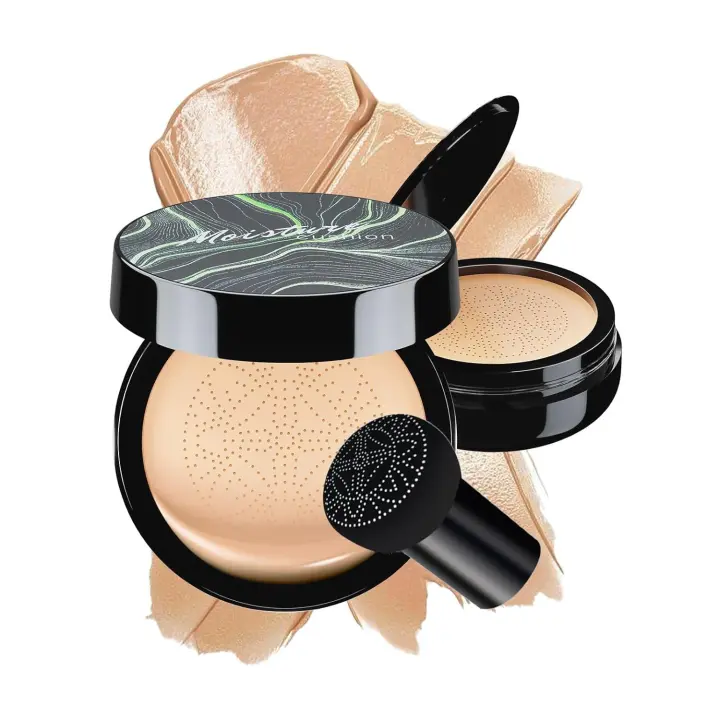 Oulity Mushroom Head Air Cushion CC Cream - BB Cream Face Makeup Foundation for Mature Skin Moisturizing Concealer Brighten Long-Lasting, Even Skin Tone for All Skin Types, Natural Color - 1