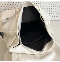 Bolso tipo mochila para el hombro con colgante, moderno, sencillo, informal y de gran capacidad para mujer, con textura y estilo. - details 31