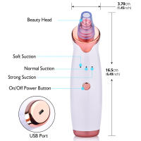Limpiador De Poros Con Remover De Quistes Y Acné USB Recargable Herramienta De Cuidado De Piel Con Dermaabrasión Diamante Para Nariz - details 8