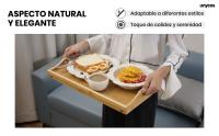 UNYCOS Mesa auxiliar plegable de bambú con divisor para ordenar, lectura y desayuno (work table) - details 3
