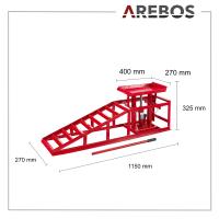 AREBOS Rampa de acero para coche Elevador hidrÃ¡ulico de altura regulable Rampa 2000 kg - details 7