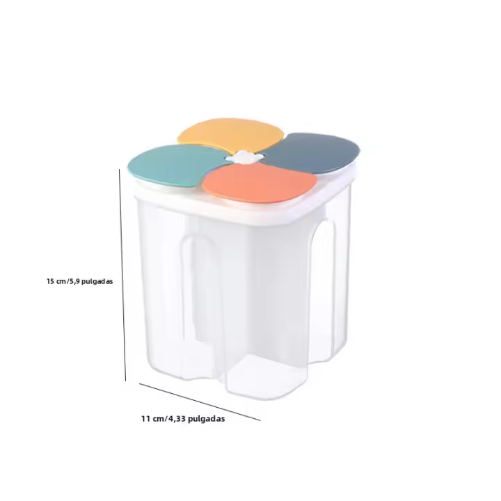 Caja De Almacenamiento Para Cocina 1.5L/2.3L Contenedor De Alimentos Hermético Antihumedad Con Tapa Para Granos Y Suministros Frescos - 1