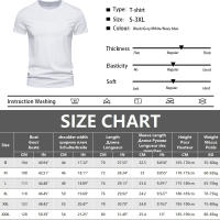 Camiseta De Algodón Para Hombre Verano Estilo Slim Black Manga Corta Cómoda Casual Cuello Redondo Top De Ropa Masculina - details 0