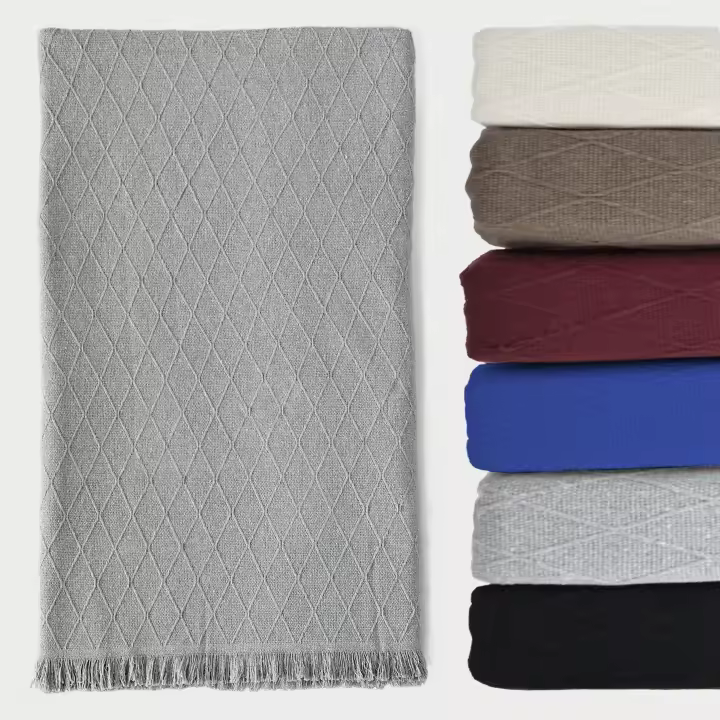 Colcha Multiusos Sofa,Manta Foulard,Plaid para Cama,Cubresofa Cubrecama,jarapas,Comoda Practica y Suave. Poliester Algodón con Bordaje - 1